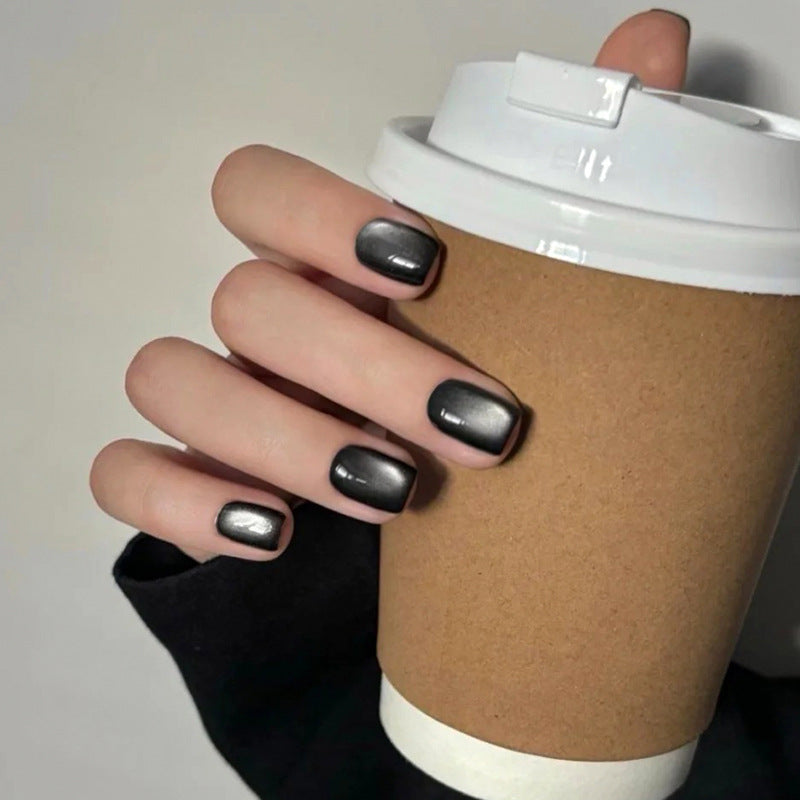 Smoky Onyx – Black Glossy Press-On Nails by Nailed It