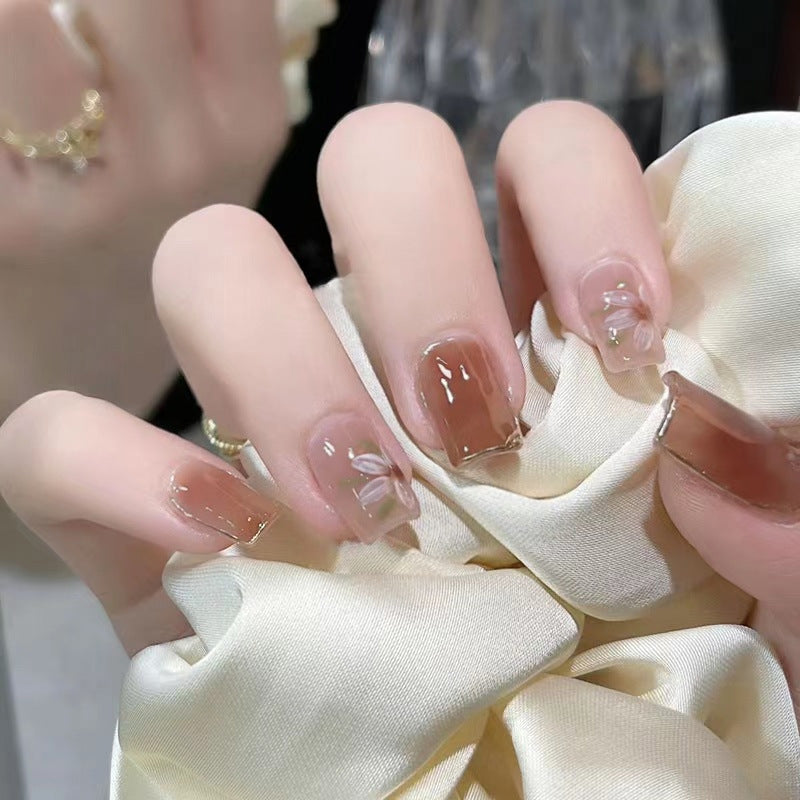 pink/ red/ flora  glossy reusable press-on nails by Nailed It
