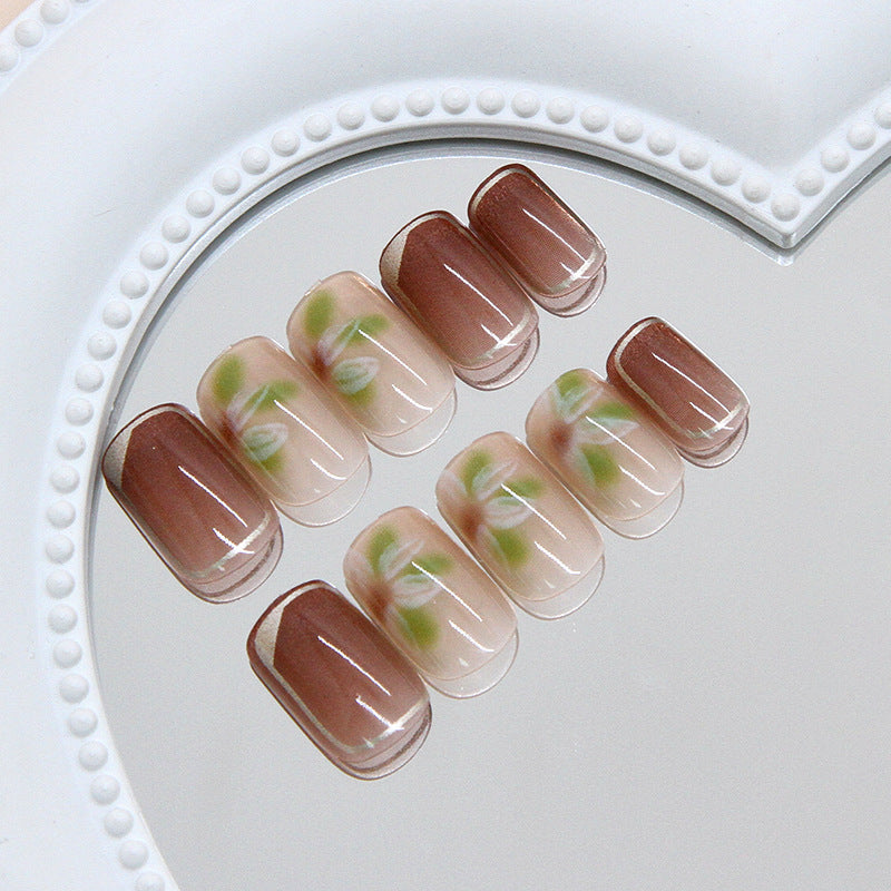 Petal Glaze – Floral Glazed Press-On Nails