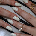 White glossy reusable press-on nails by Nailed It
