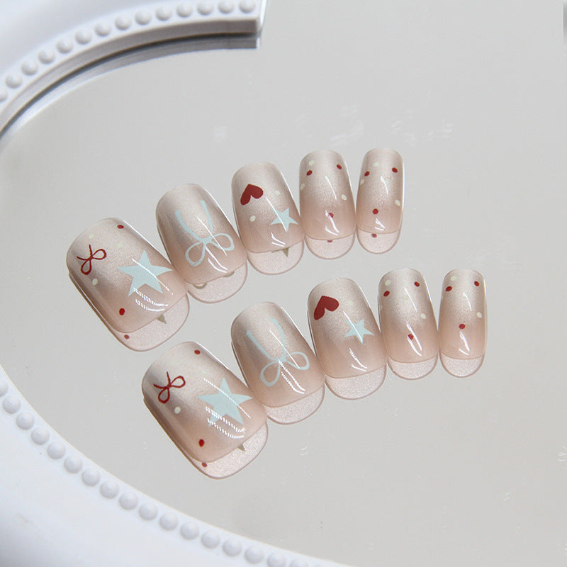 Holiday Sweetheart – Festive Pink Press-On Nails