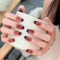 Smoky Wine – Deep Red Gradient Press-On Nails by Nailed It