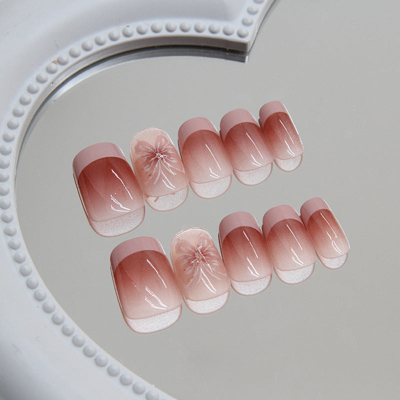 Butterfly Blush – Soft Pink Press-On Nails