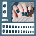 Peacock Bloom – Peacock Blue Medium Square Press-On Nails