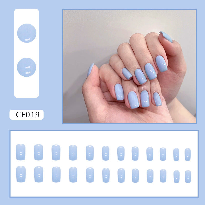 Sky Blue – Light Blue Medium Square Press-On Nails