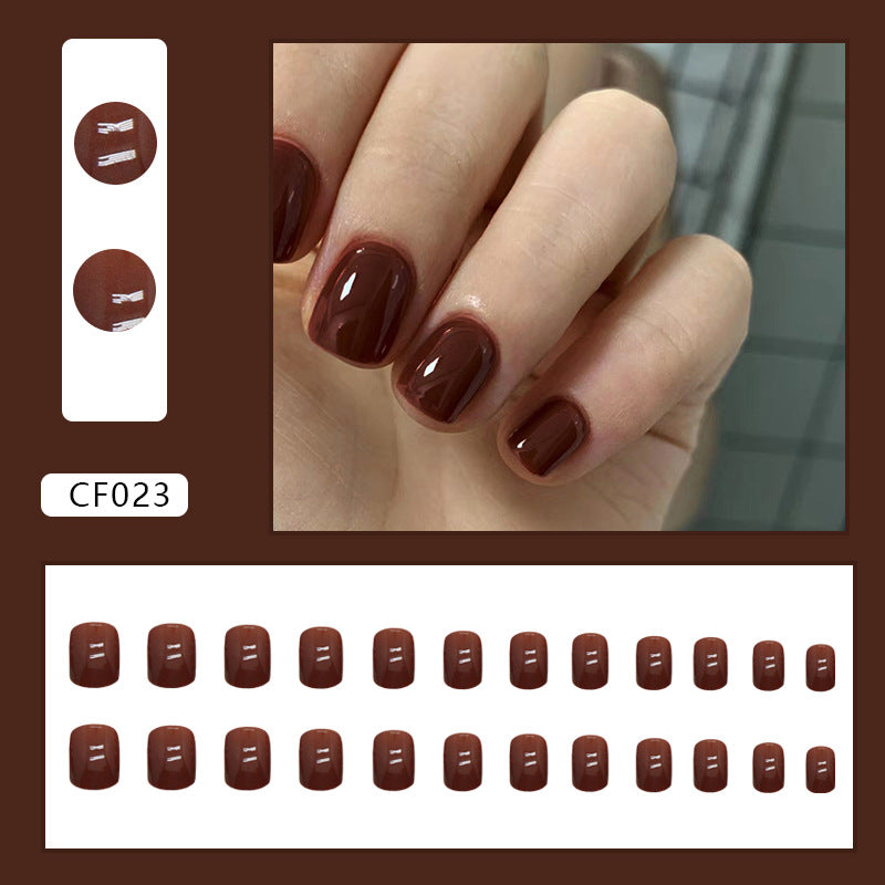 Cinnamon Brown – Red Brown Short Square Press-On Nails
