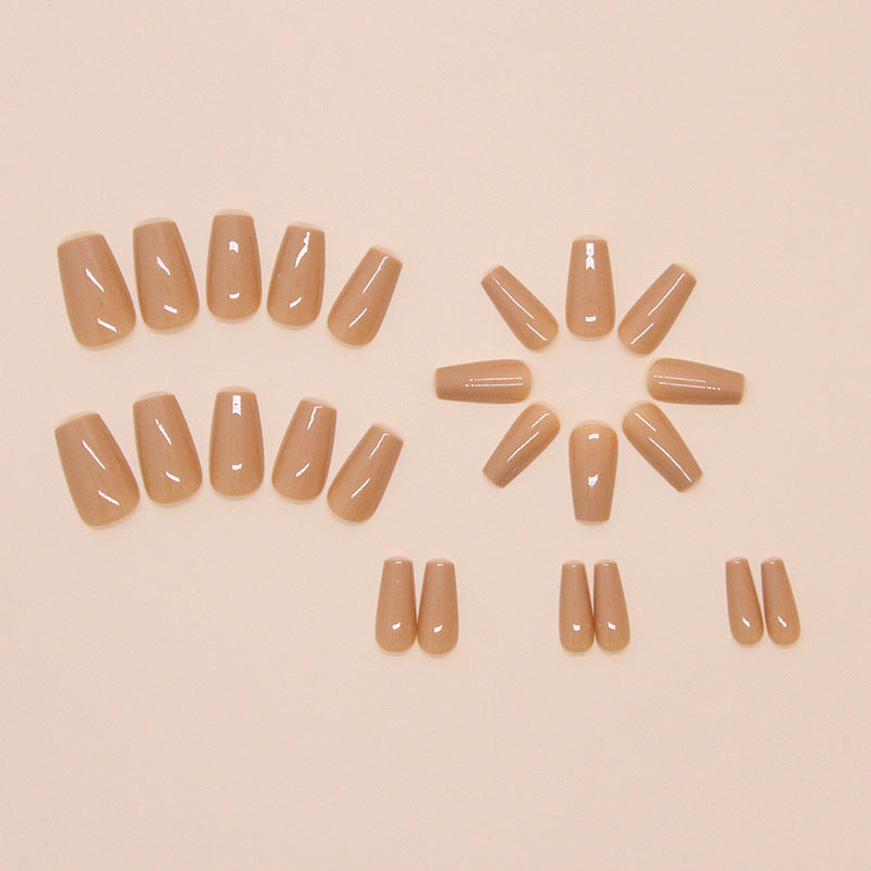 Milk Tea Whisper – Soft Beige Nude Glossy Press-On Nails