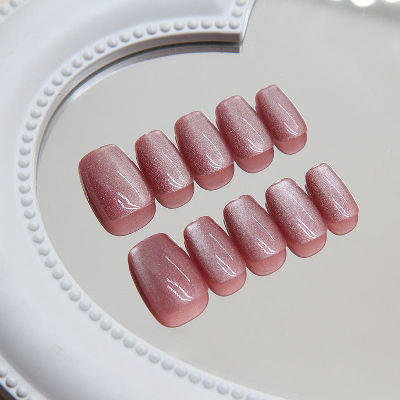 Royal Plum Aura – Deep Purple Red Cat Eye Press-On Nails