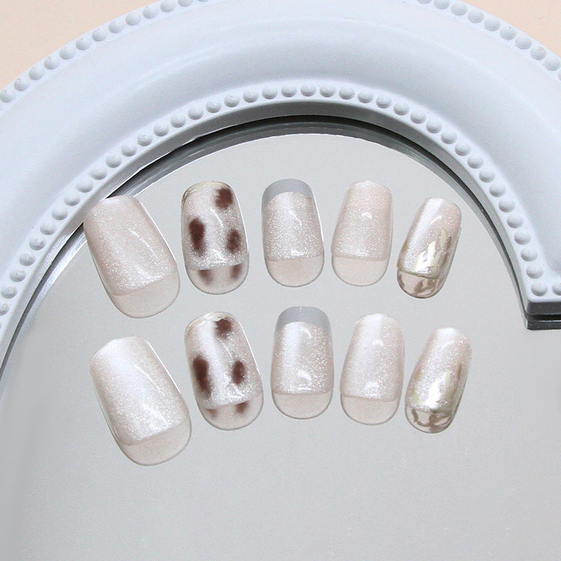 Celestial Spark – Glitter Cat Eye Press-On Nails
