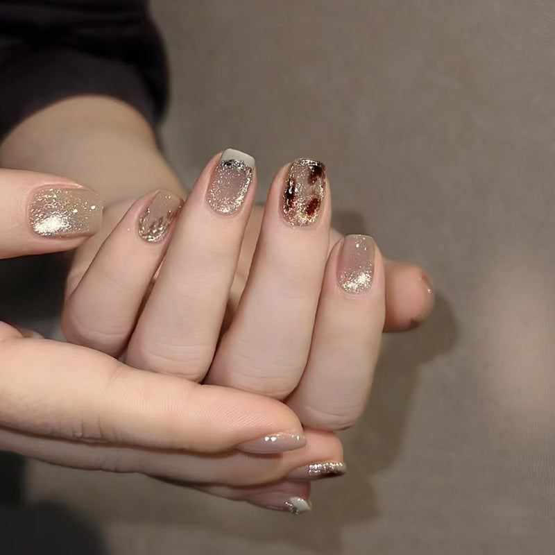 Celestial Spark – Glitter Cat Eye Press-On Nails